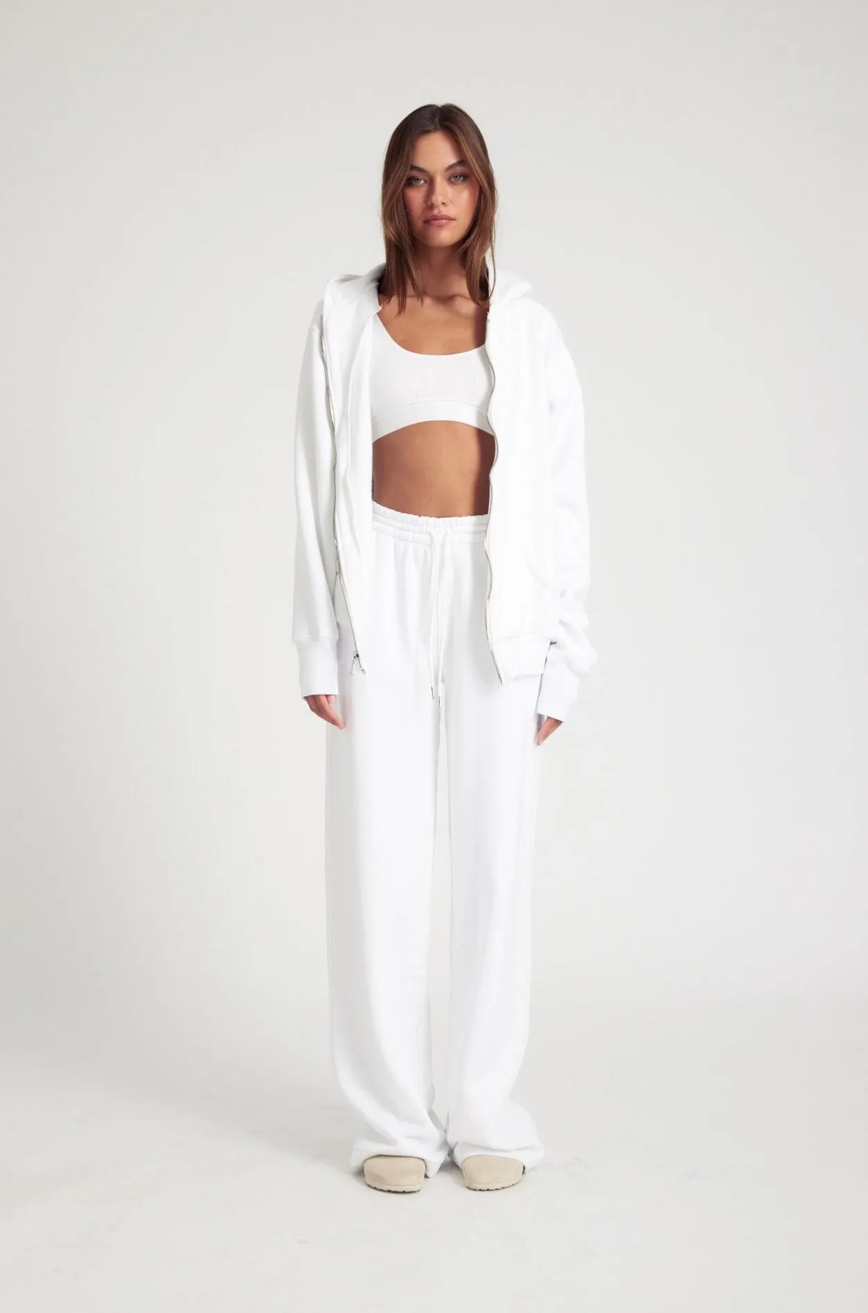 White Zip Up Hoodie sold by SPRWMN product image thumbnail 3