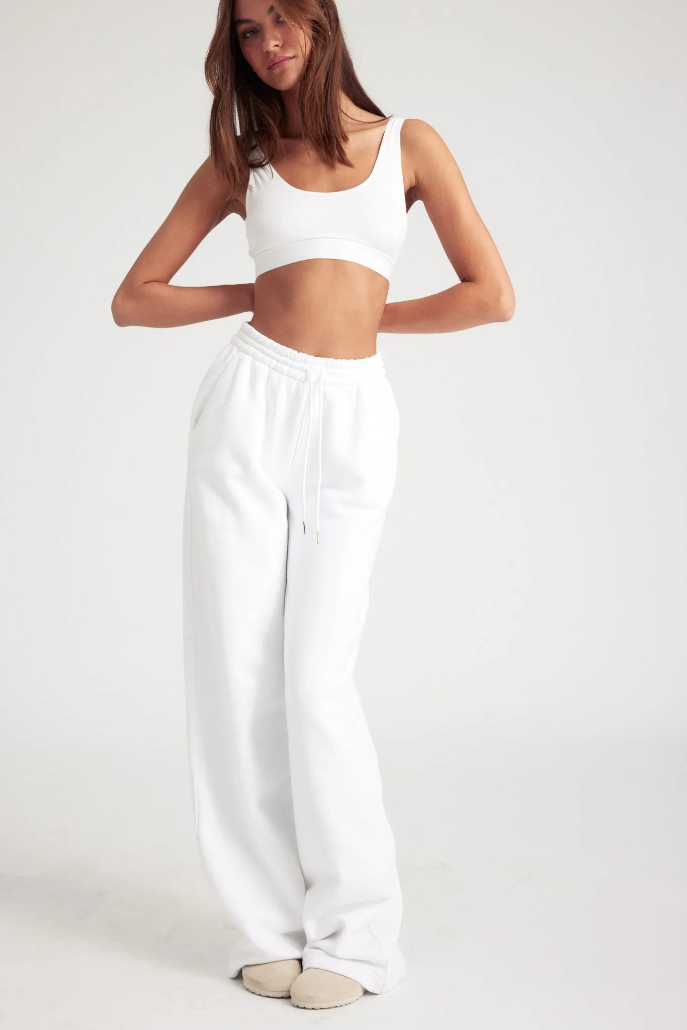 White Cotton Baggy Sweatpants sold by SPRWMN product image thumbnail 3