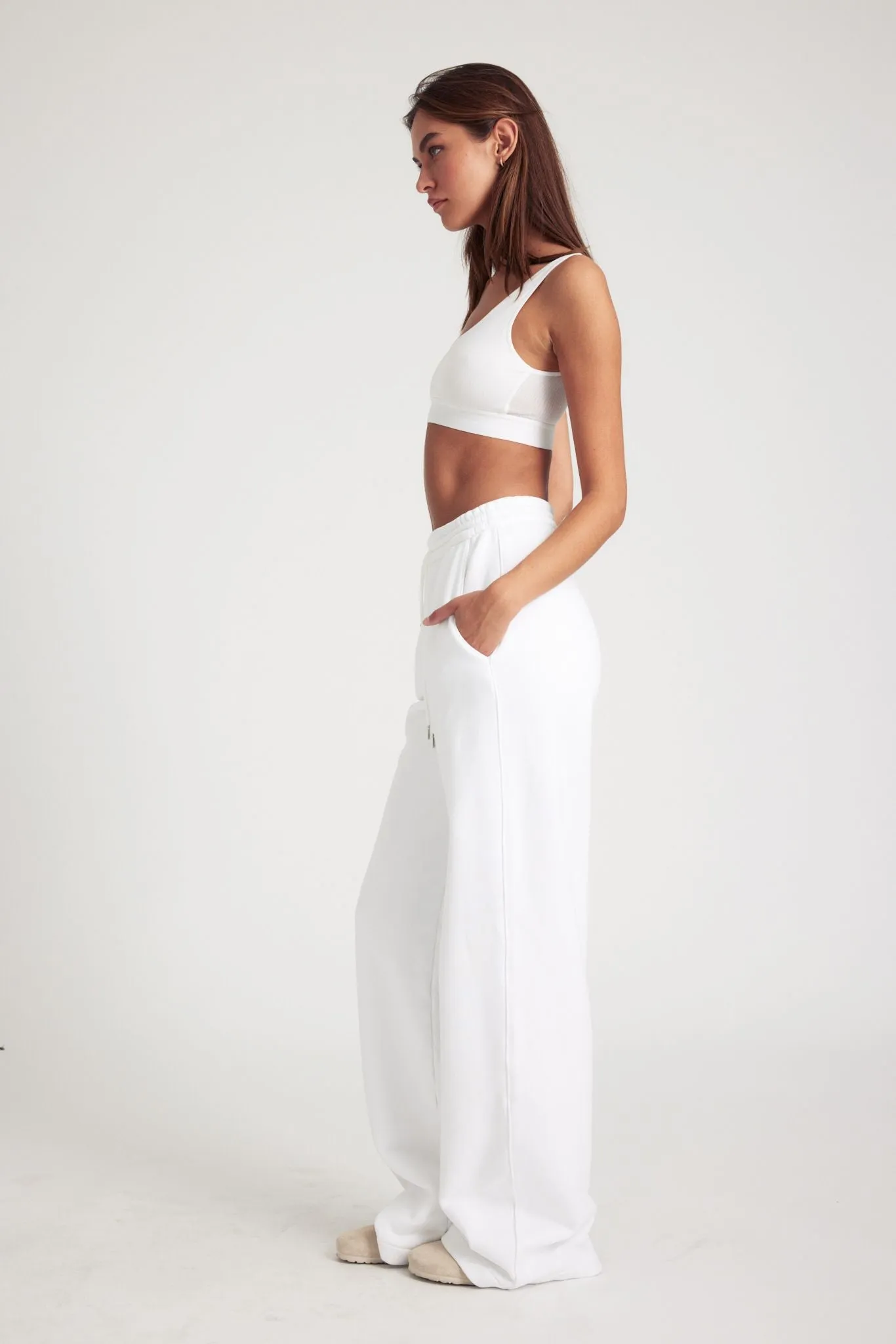 White Cotton Baggy Sweatpants sold by SPRWMN product image thumbnail 5