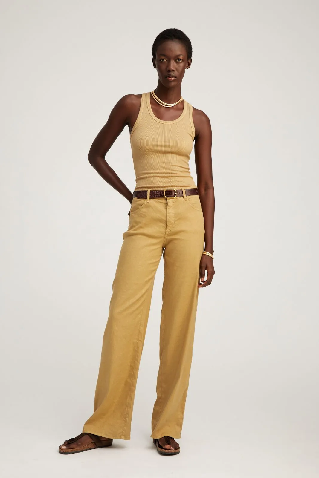 Linen 5 Pocket Wide Leg Pants sold by SPRWMN