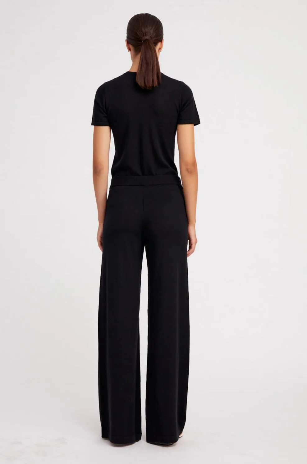 Black Ultra Fine Cashmere Wide Leg Pants sold by SPRWMN product image thumbnail 5