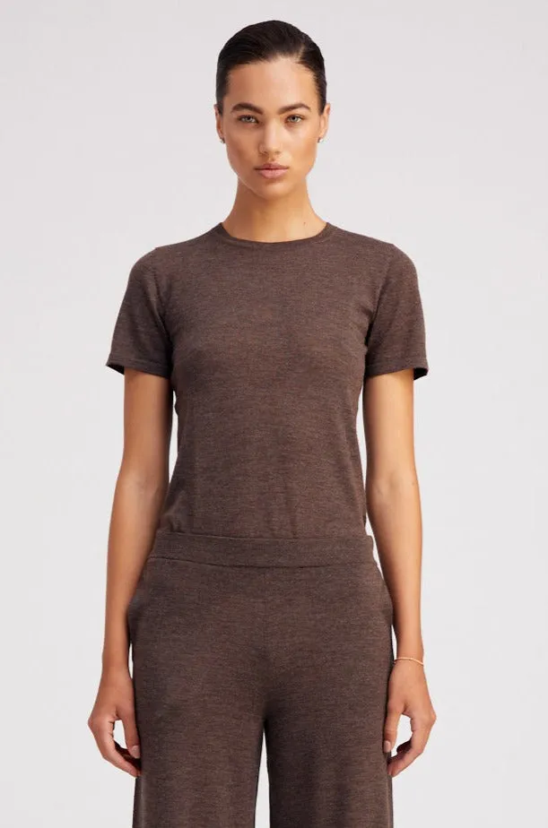 Heather Brown Ultra Fine Cashmere Tee sold by SPRWMN