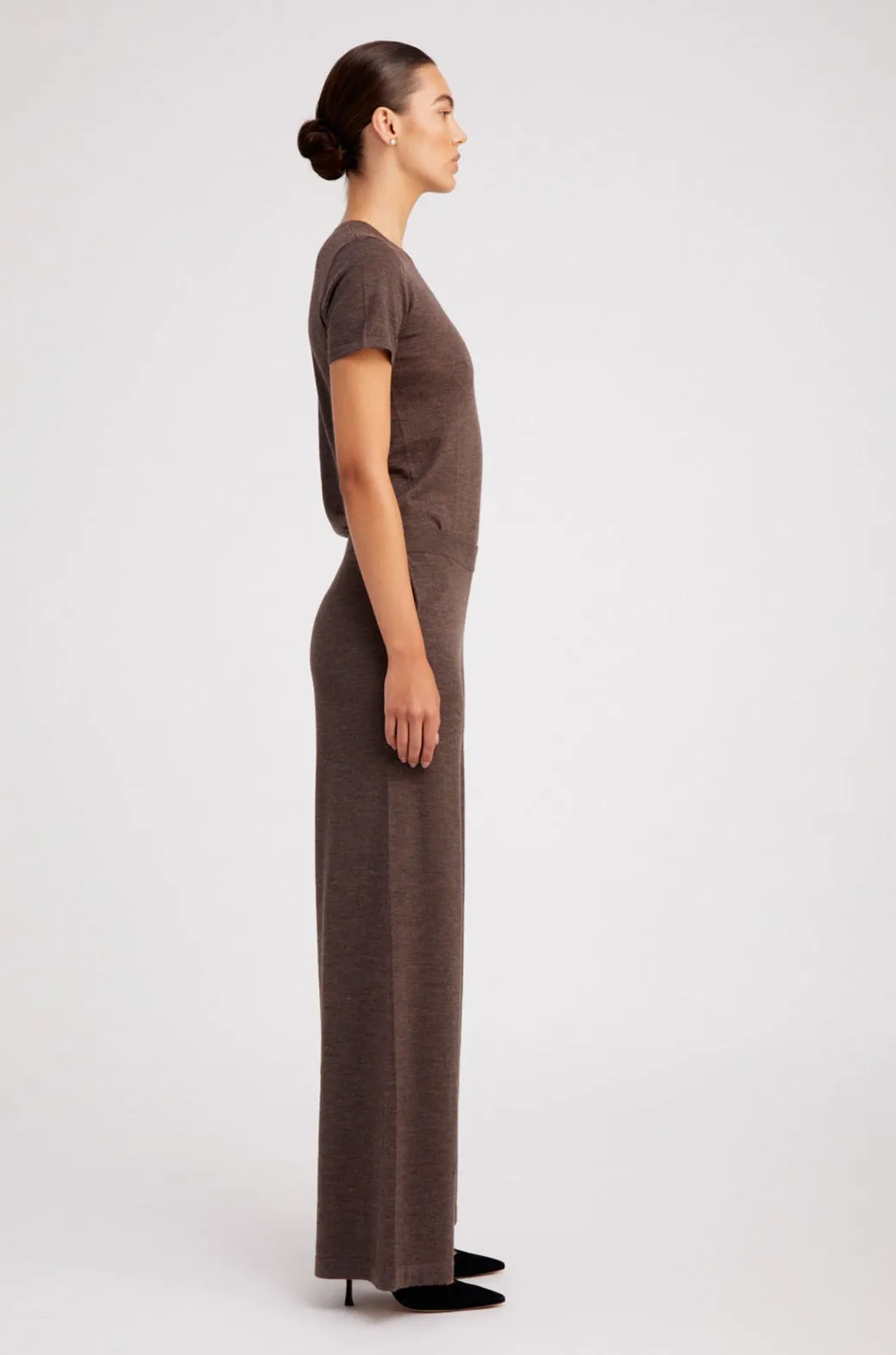Heather Brown Ultra Fine Cashmere Wide Leg Pants sold by SPRWMN product image thumbnail 4