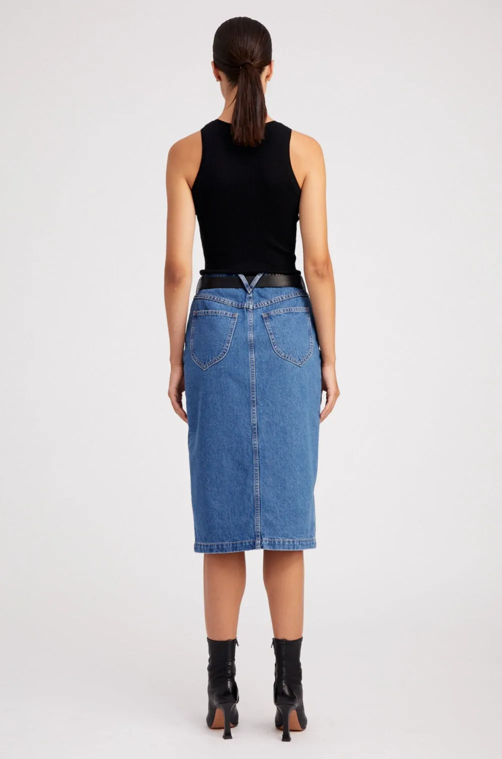Coco Denim A-Line Pencil Skirt sold by SPRWMN product image thumbnail 4