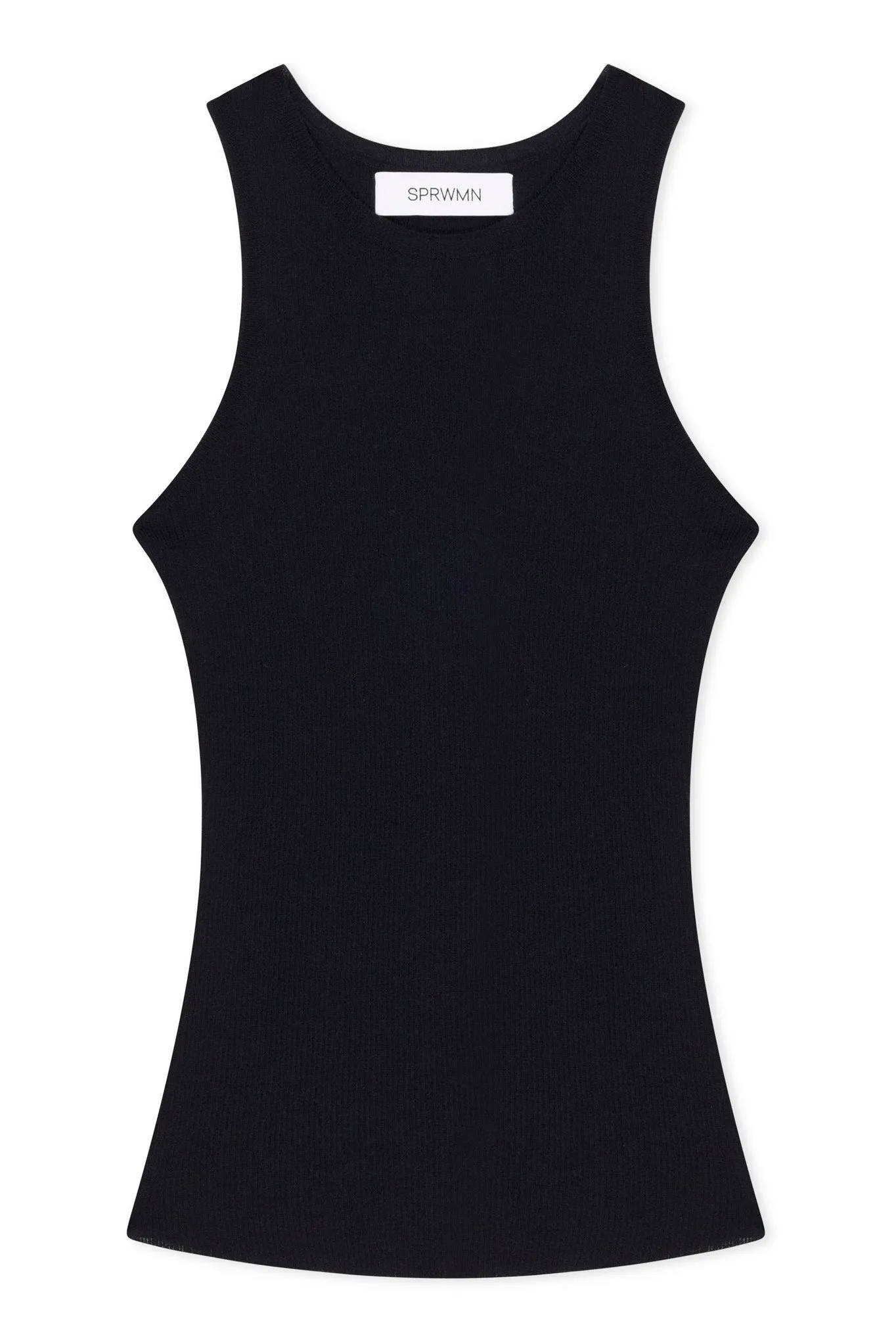 Black Ultra Fine Cashmere Racer Tank sold by SPRWMN product image thumbnail 2