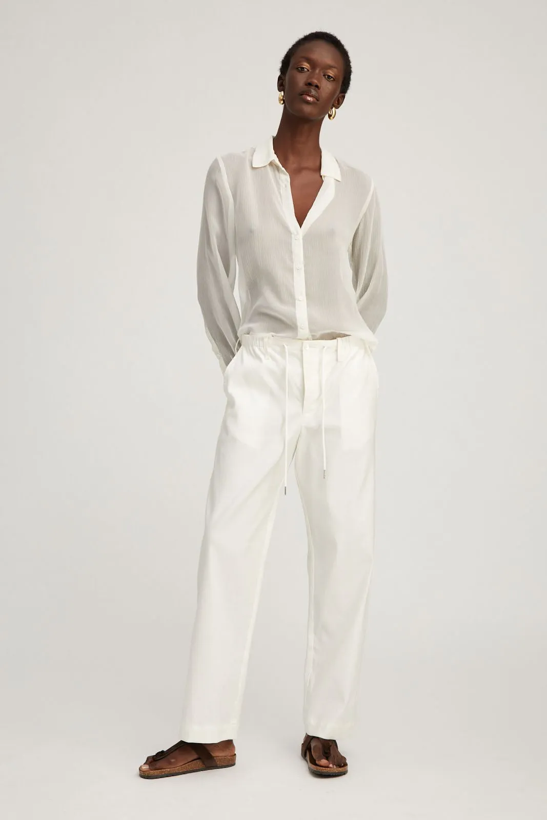White Linen Amalfi Pants sold by SPRWMN