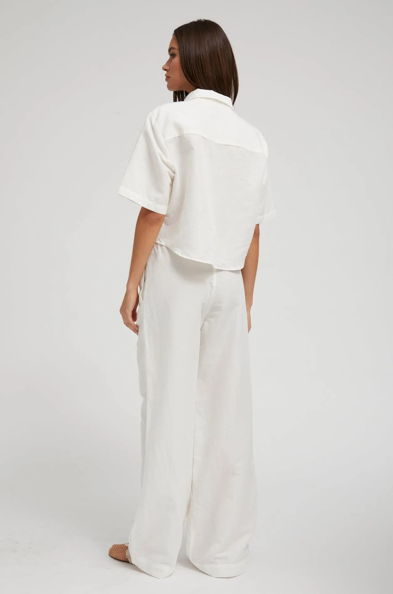 White Linen Drawstring Pants sold by SPRWMN product image thumbnail 4