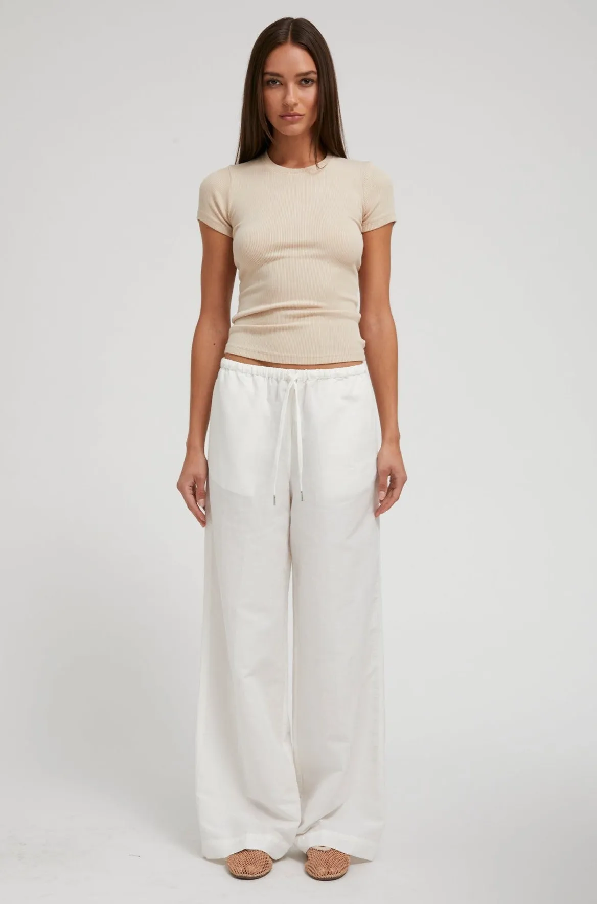 White Linen Drawstring Pants sold by SPRWMN product image thumbnail 5
