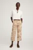 White Short Sleeve Cropped Button Down sold by SPRWMN