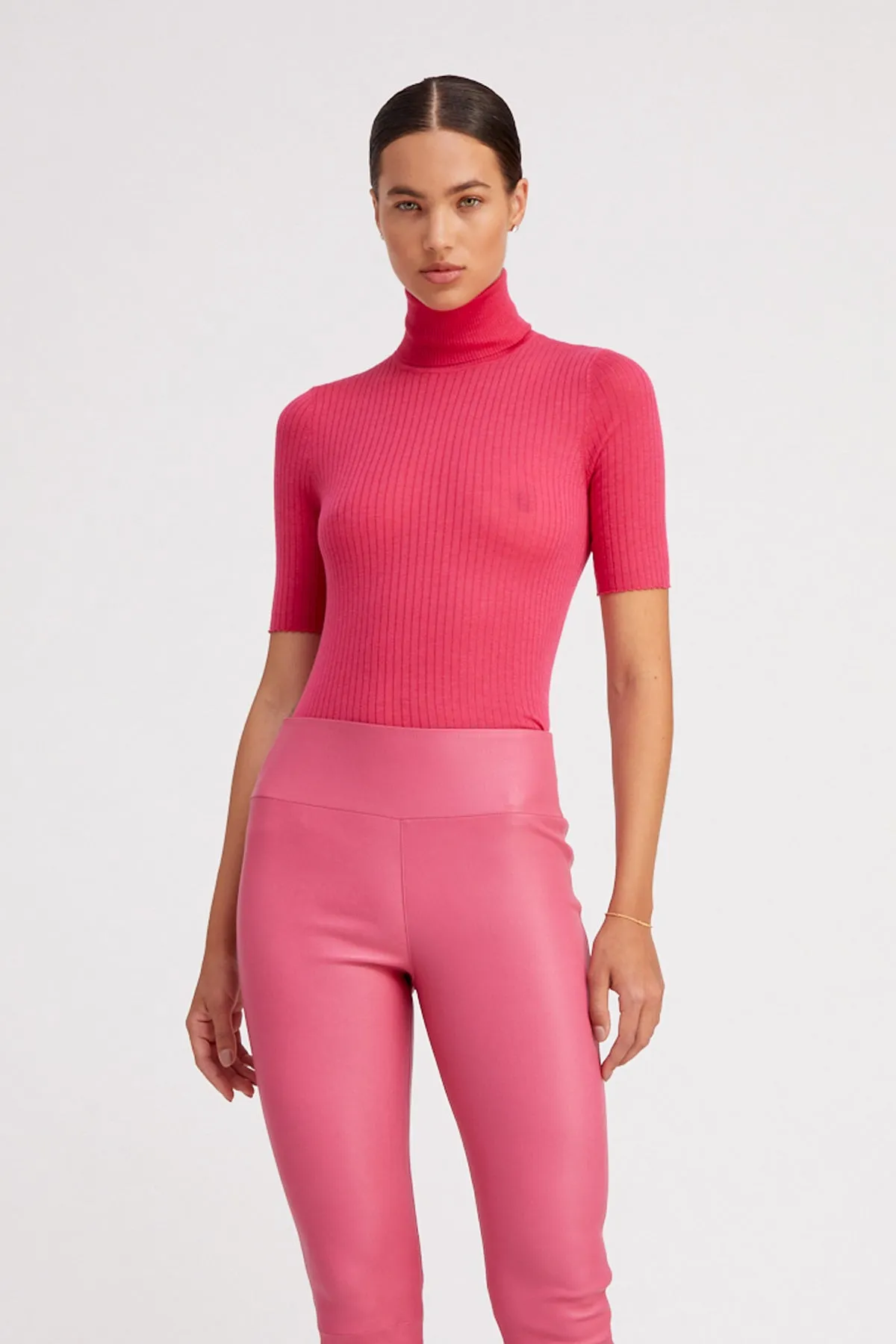 Hot Pink Cashmere Turtleneck sold by SPRWMN