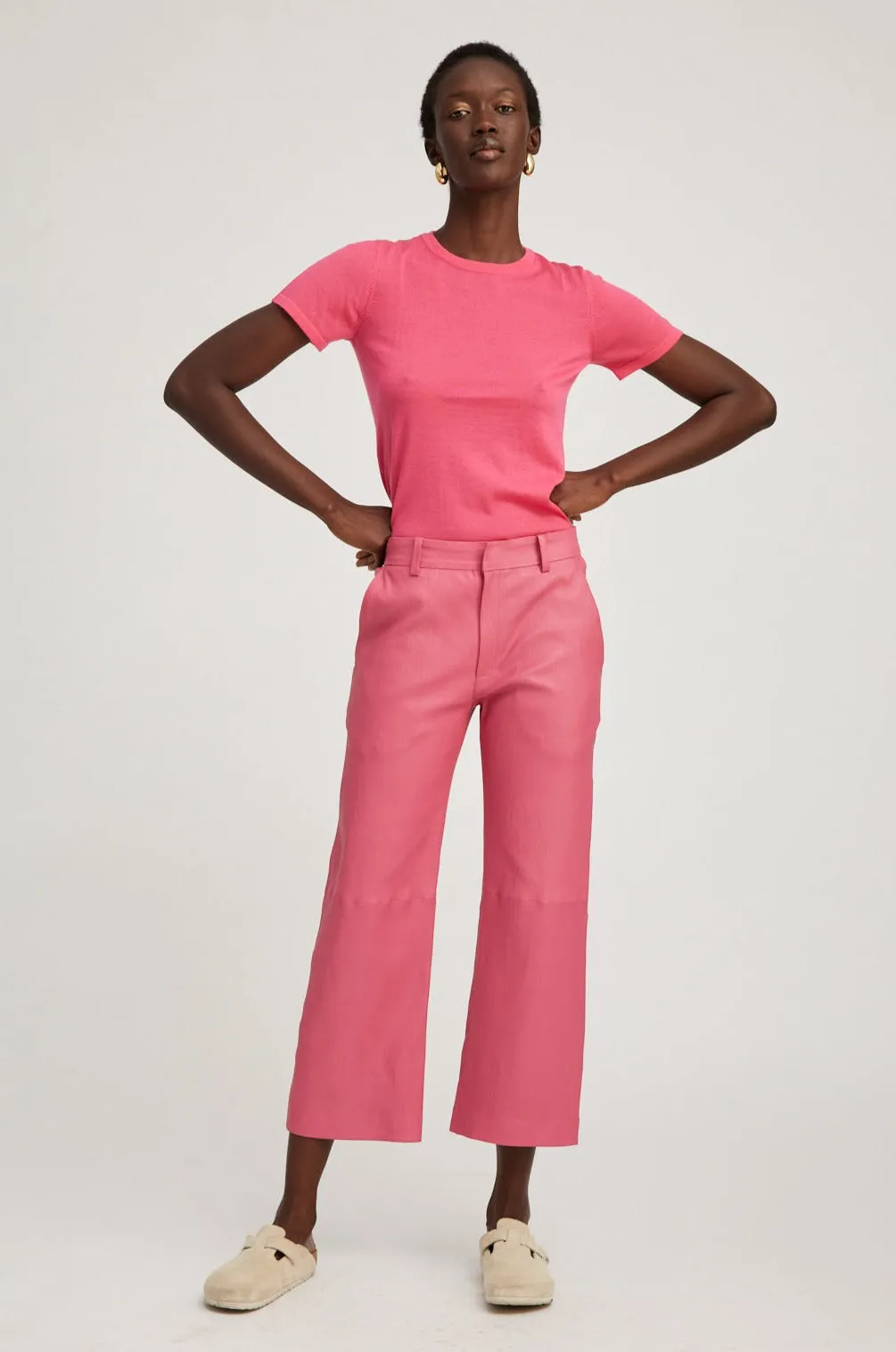 Pink Ultra Fine Cashmere Tee sold by SPRWMN product image thumbnail 3