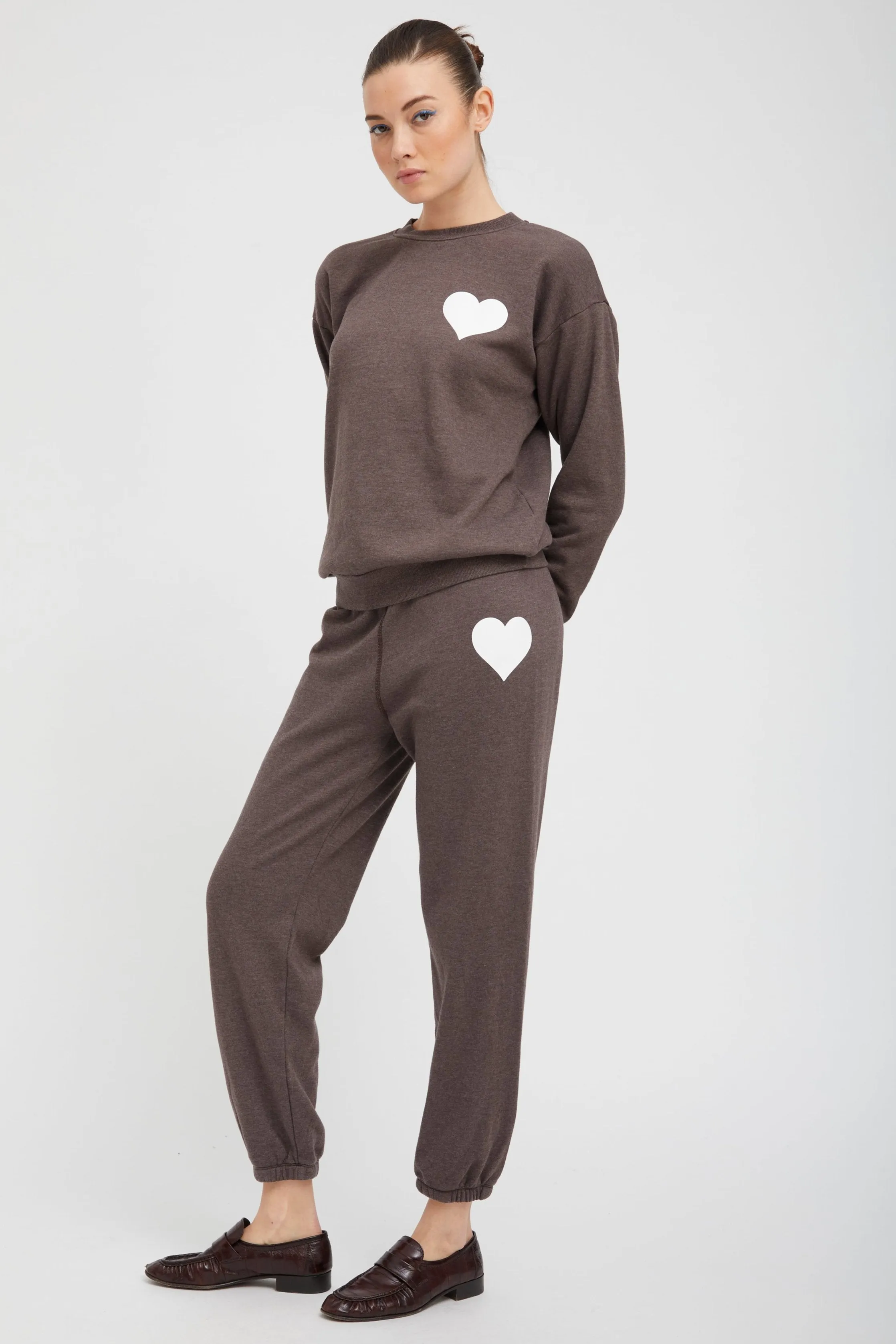 Heather Brown Heart Sweatpants sold by SPRWMN product image thumbnail 2