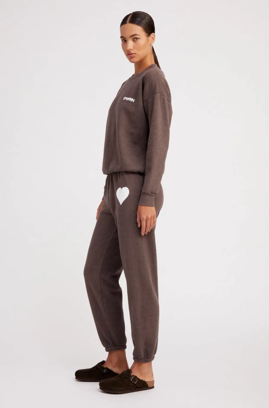 Heather Brown Heart Sweatpants sold by SPRWMN product image thumbnail 5