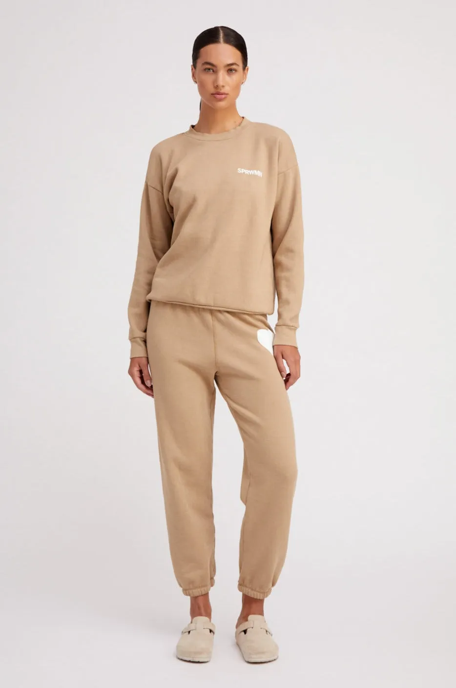 Khaki Heart Sweatpants sold by SPRWMN