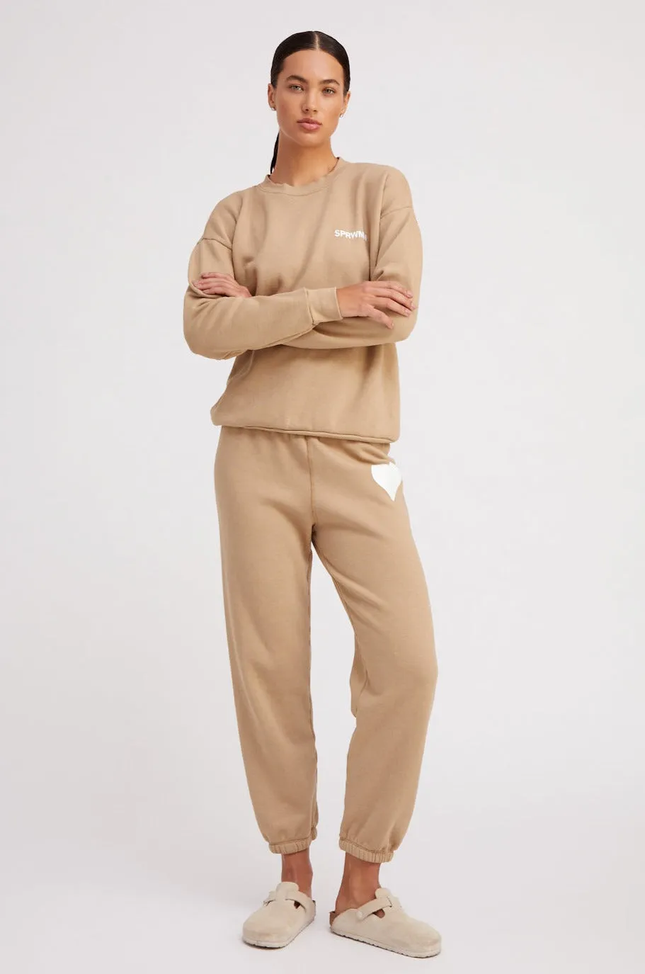 Khaki Heart Sweatpants sold by SPRWMN product image thumbnail 3