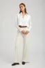 Off White Rib Wide Leg Pants sold by SPRWMN