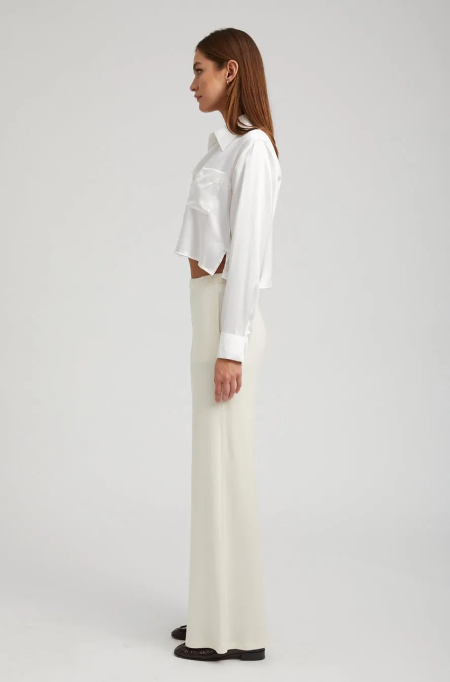 Off White Rib Wide Leg Pants sold by SPRWMN product image thumbnail 4