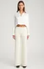 Off White Rib Wide Leg Pants sold by SPRWMN