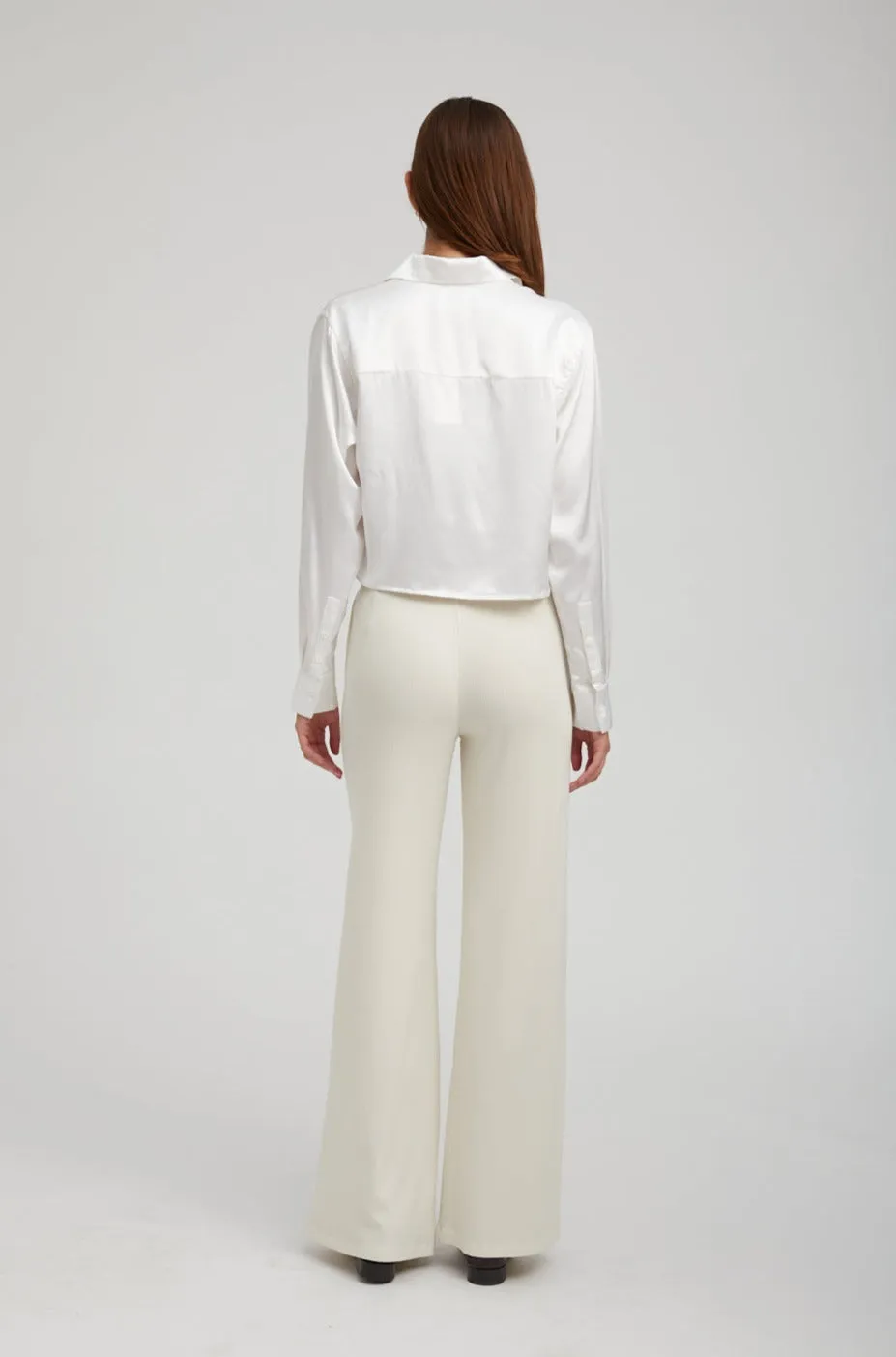 Off White Rib Wide Leg Pants sold by SPRWMN product image thumbnail 5