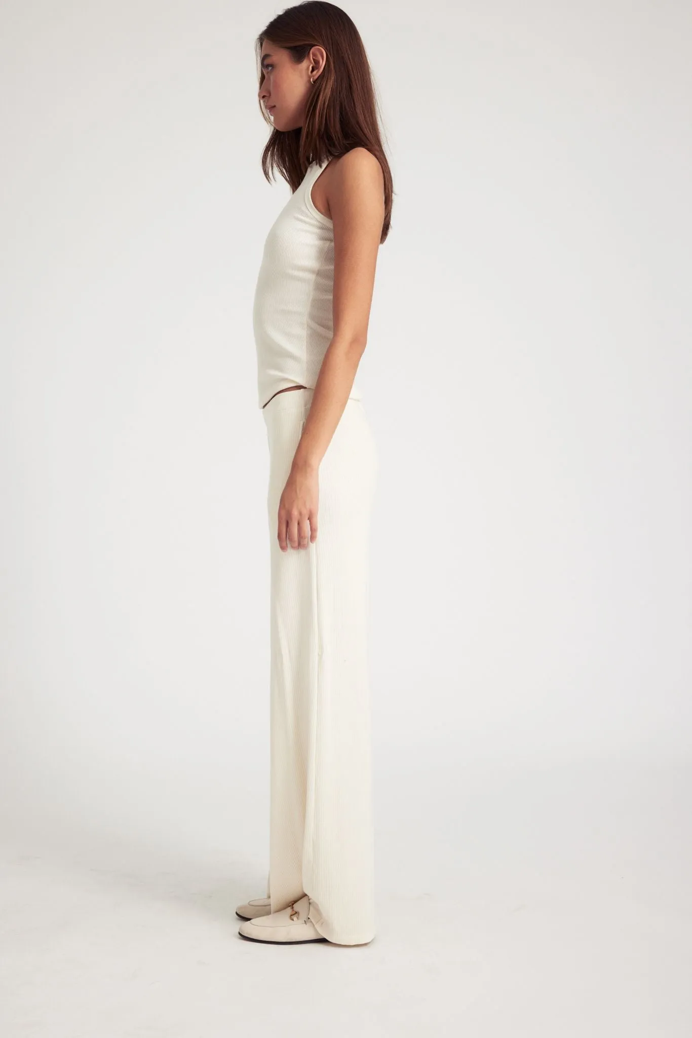 Creme Rib Wide Leg Pants sold by SPRWMN product image thumbnail 4