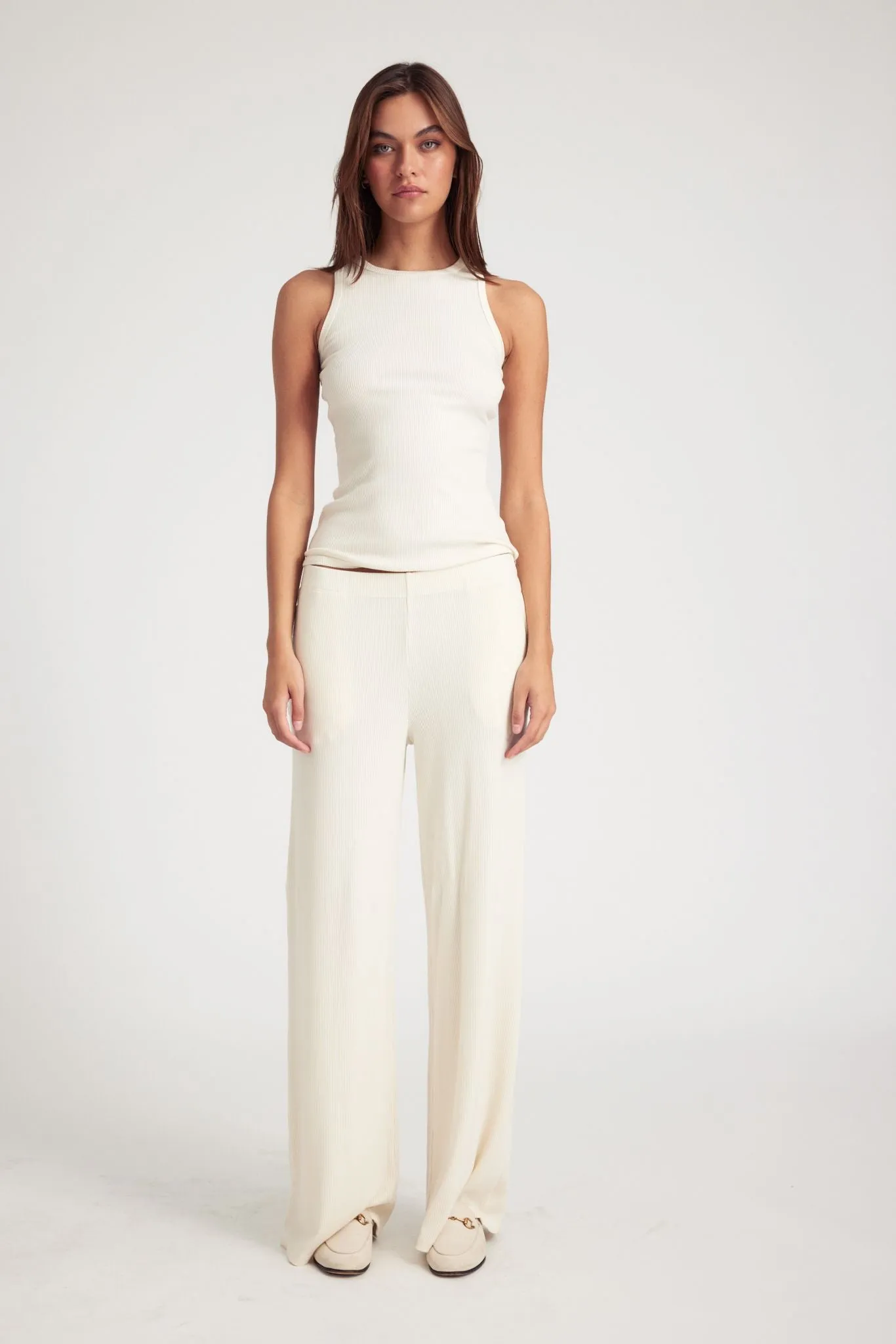 Creme Rib Wide Leg Pants sold by SPRWMN product image thumbnail 3