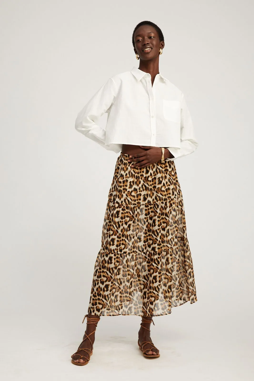 White Linen Cropped Button Down sold by SPRWMN product image thumbnail 2