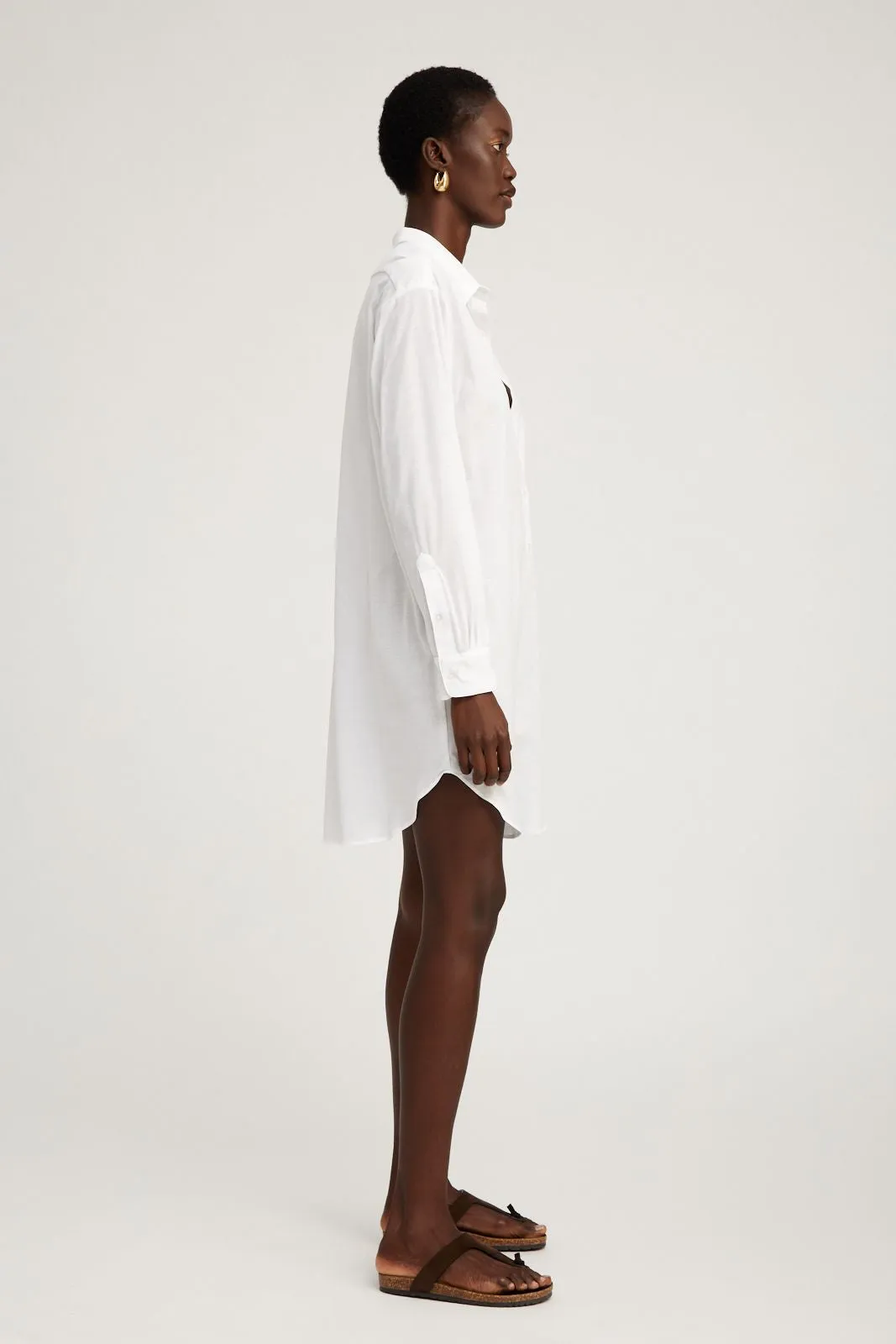 White Button Down Mini Dress sold by SPRWMN product image thumbnail 4