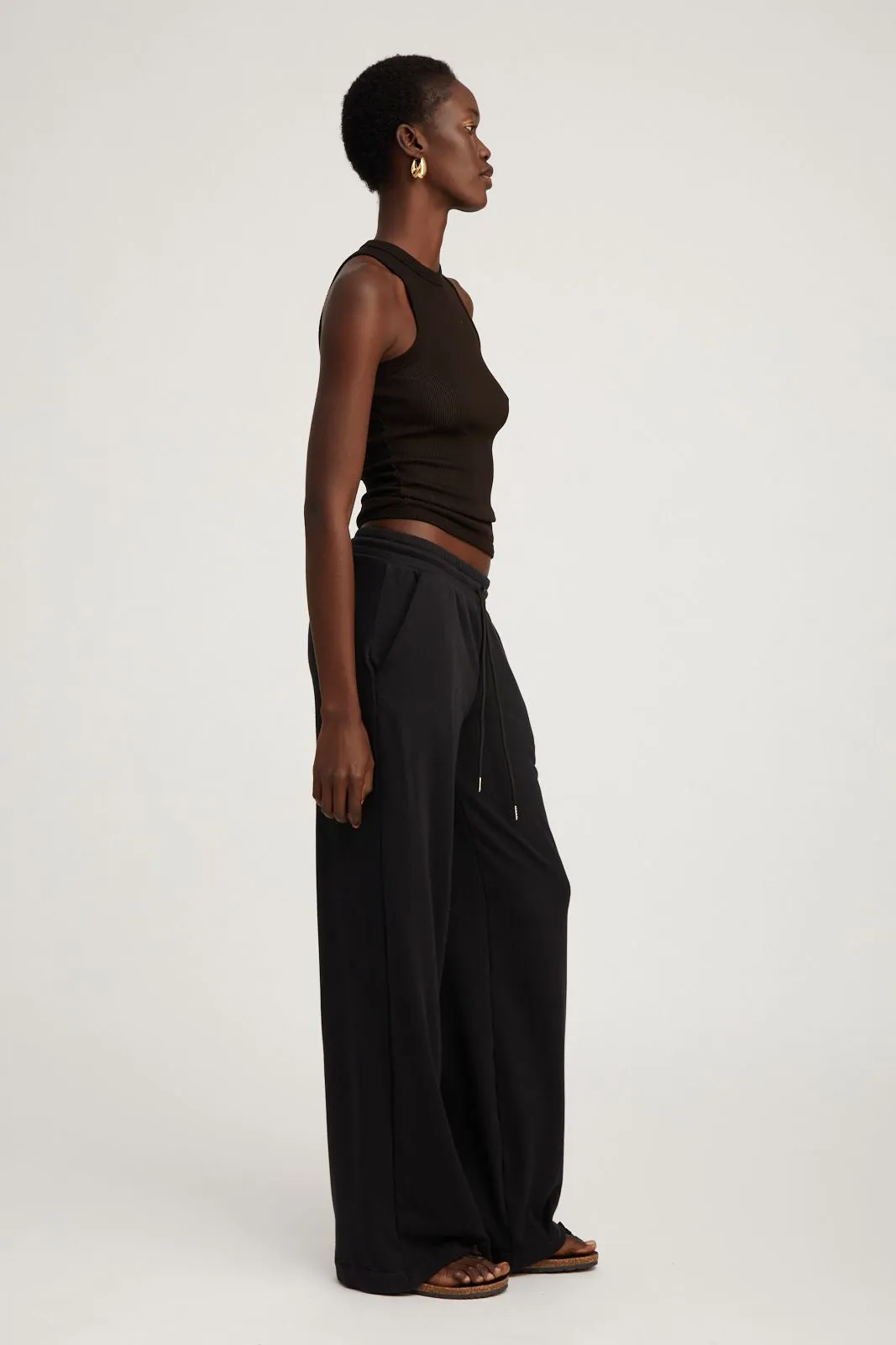 Black Cotton Terry Baggy Sweatpants sold by SPRWMN product image thumbnail 4