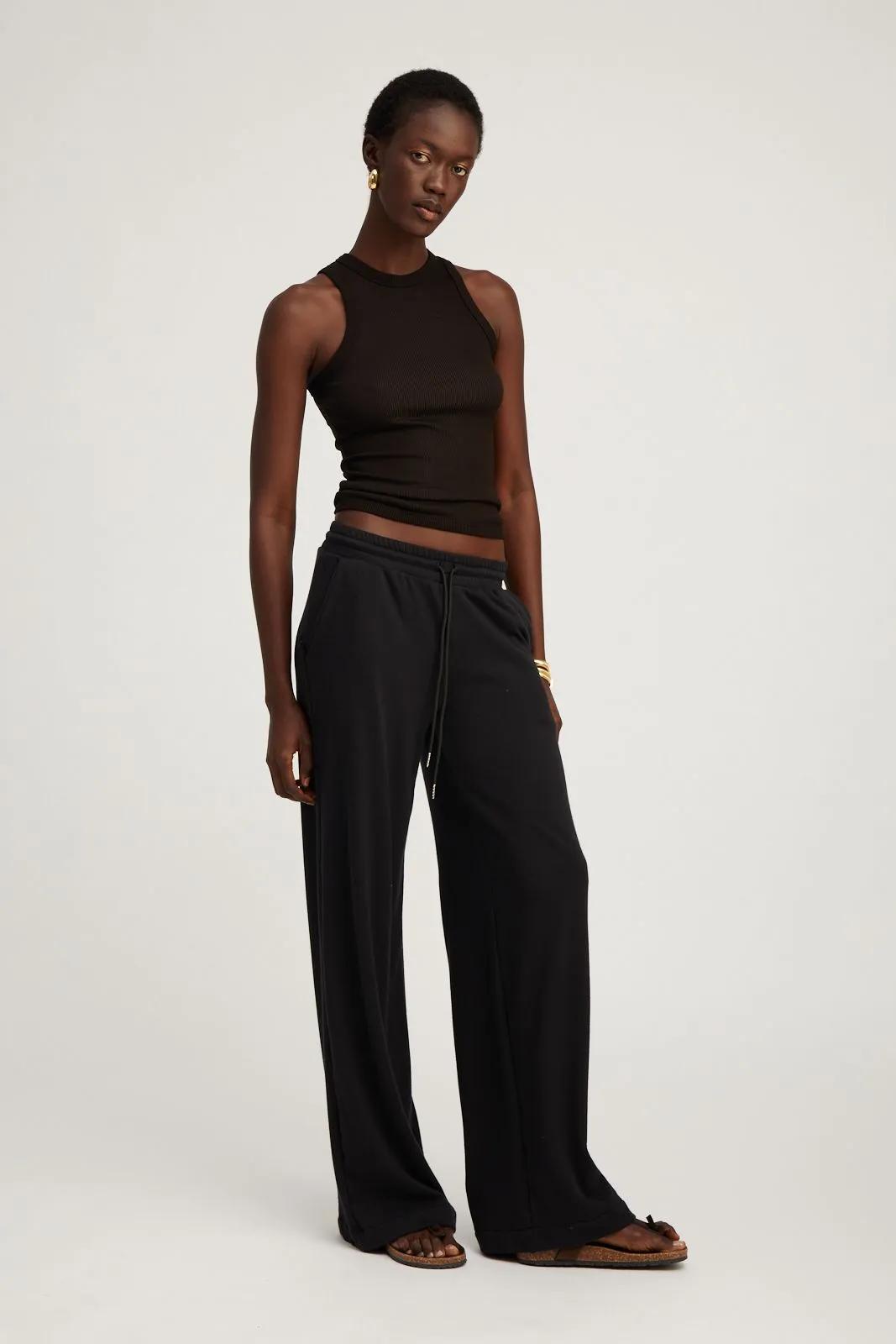 Black Cotton Terry Baggy Sweatpants sold by SPRWMN product image thumbnail 2