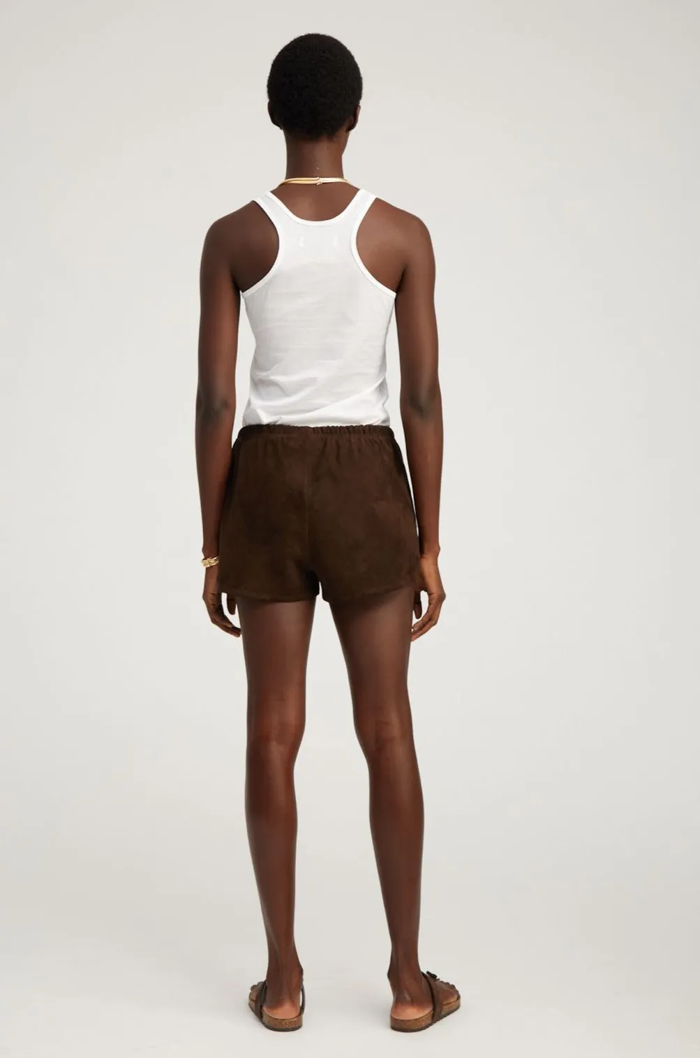 Americano Suede Slip Shorts sold by SPRWMN product image thumbnail 5