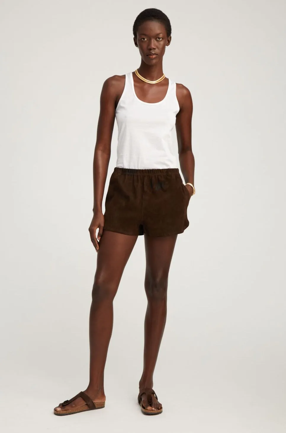 Americano Suede Slip Shorts sold by SPRWMN product image thumbnail 3