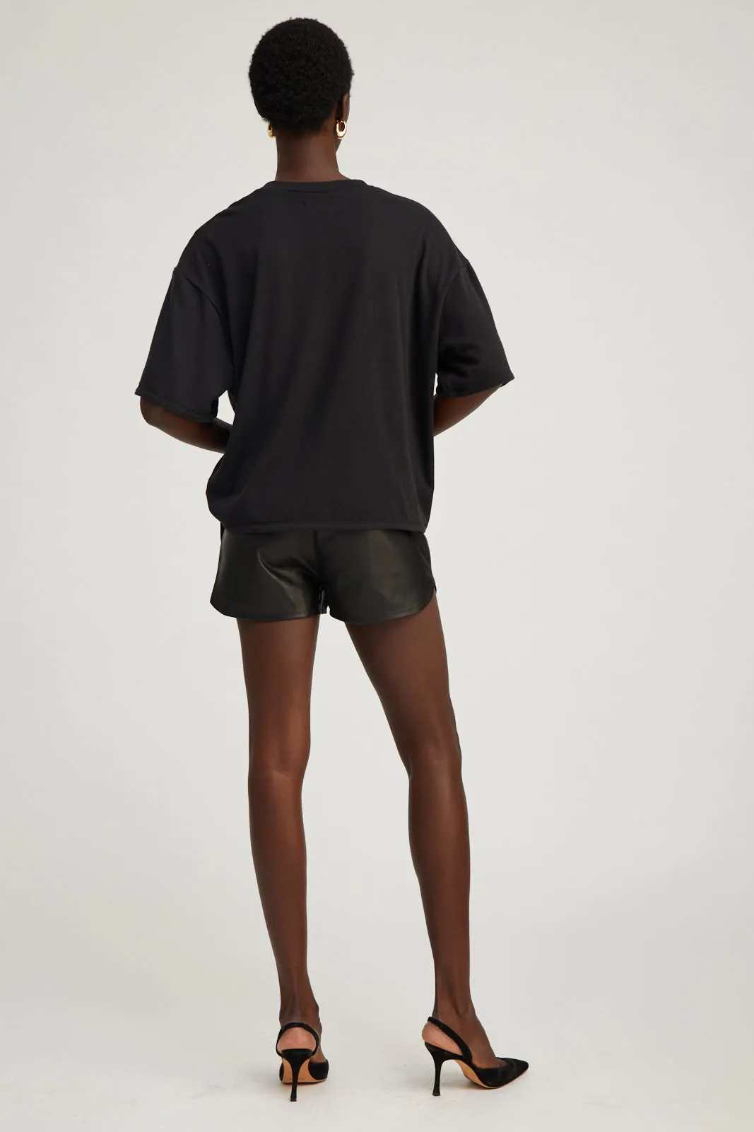Black Leather Slip Shorts sold by SPRWMN product image thumbnail 5