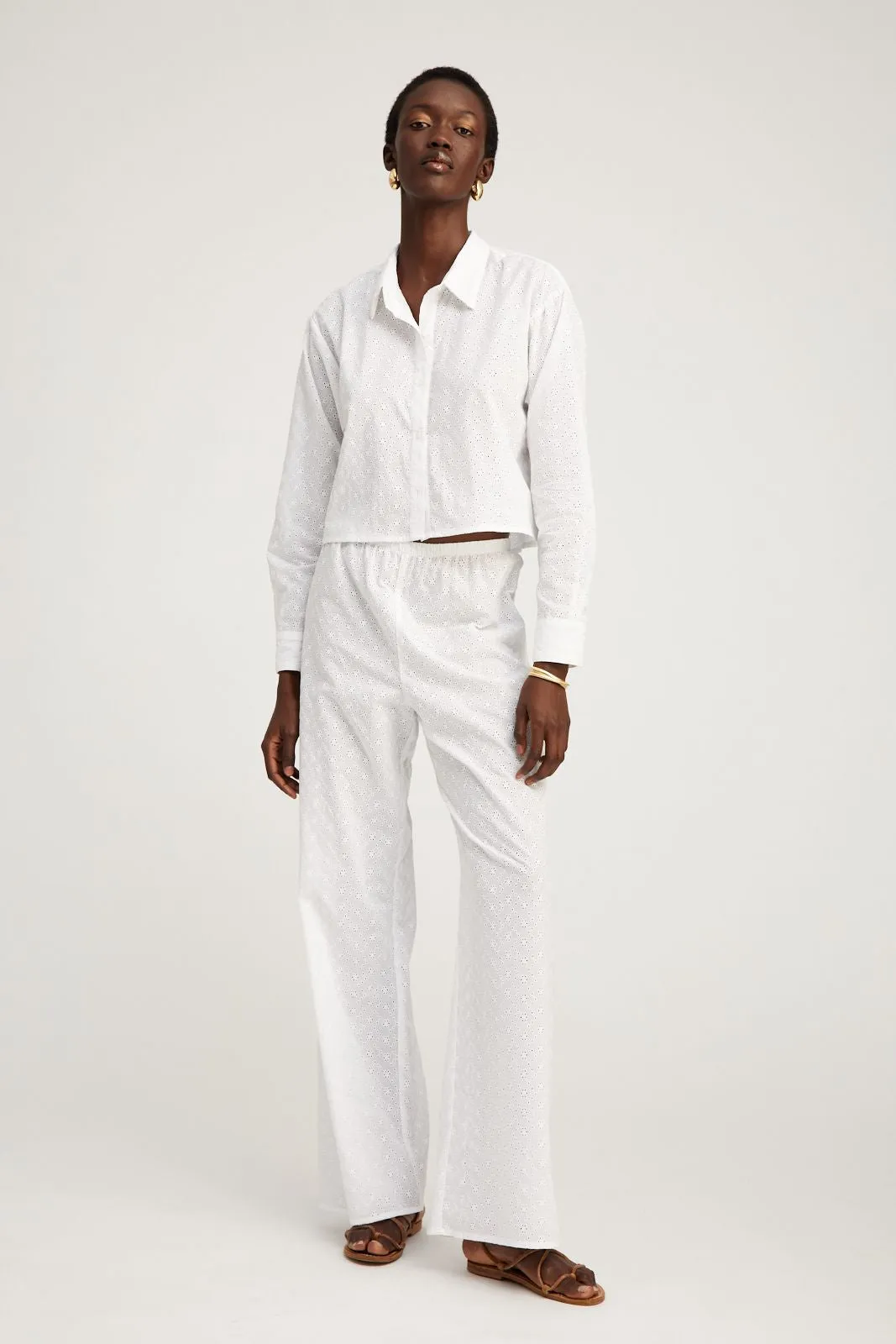 White Eyelet Easy Pants sold by SPRWMN product image thumbnail 2