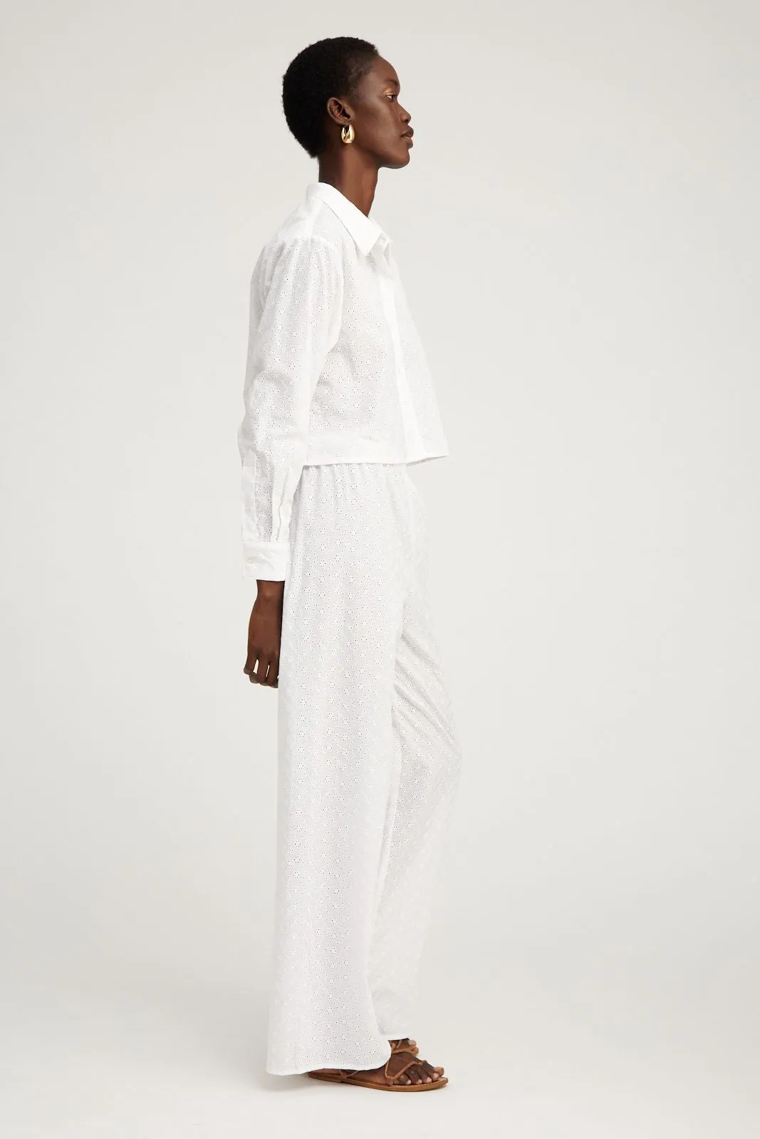 White Eyelet Easy Pants sold by SPRWMN product image thumbnail 3