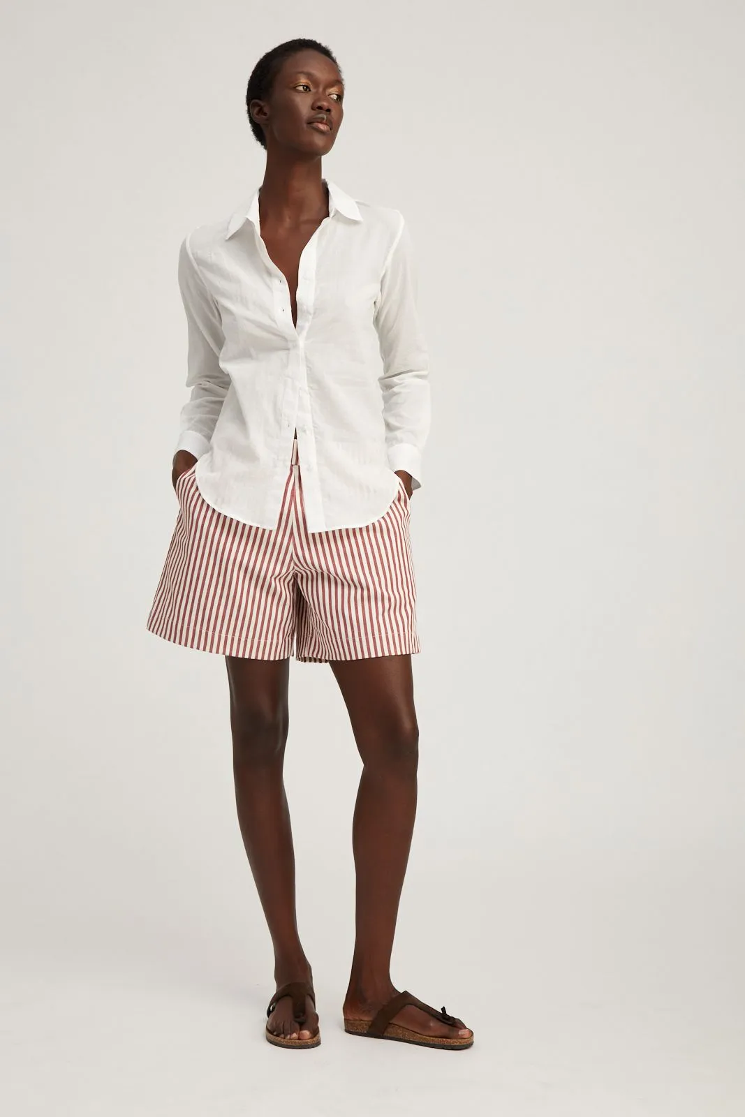 White Voile Fitted Button Down sold by SPRWMN