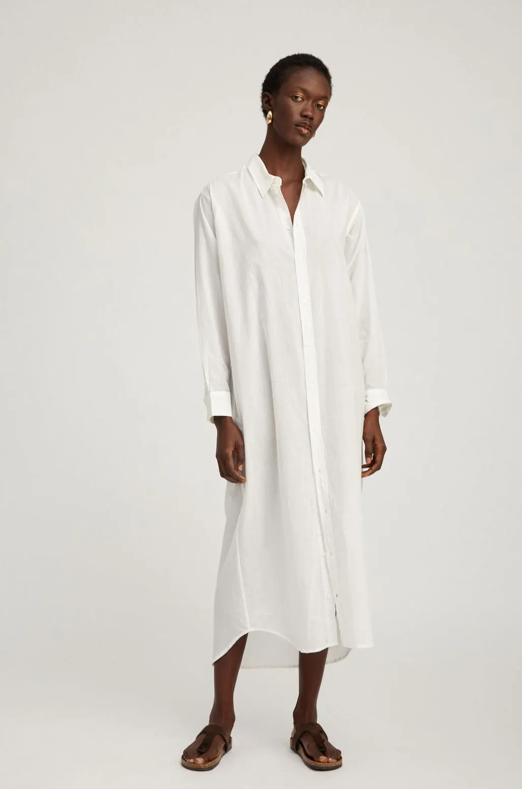 White Voile Tunic Maxi Dress sold by SPRWMN product image thumbnail 2