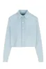 Light Blue Chambray Cropped Button Down sold by SPRWMN