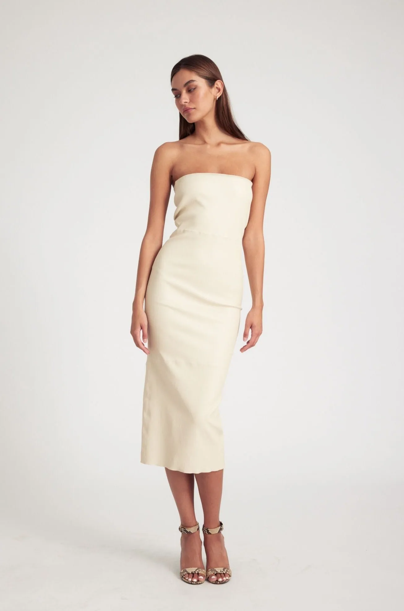Alabaster Leather Tube Dress sold by SPRWMN product image thumbnail 3