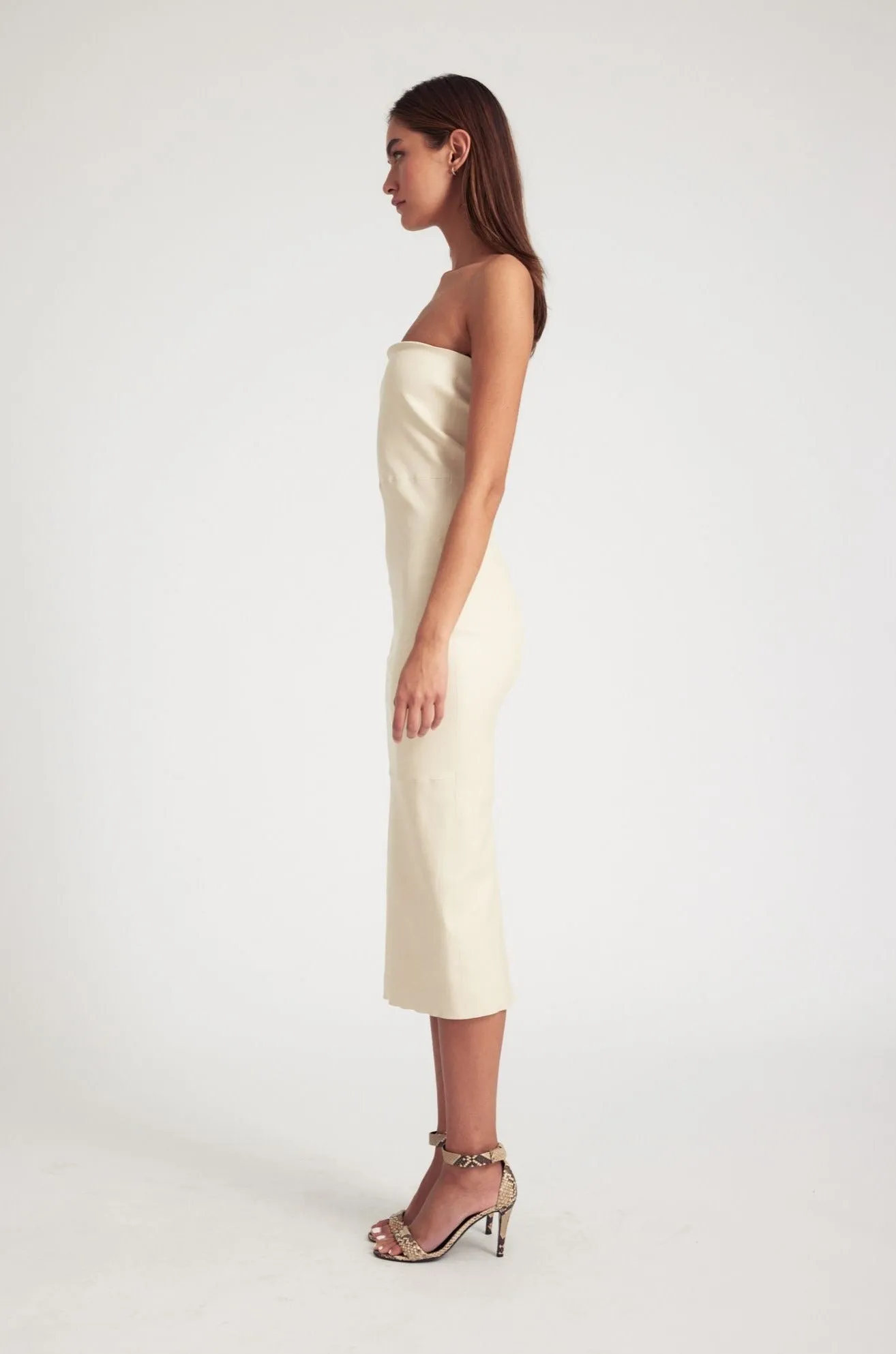 Alabaster Leather Tube Dress sold by SPRWMN product image thumbnail 4