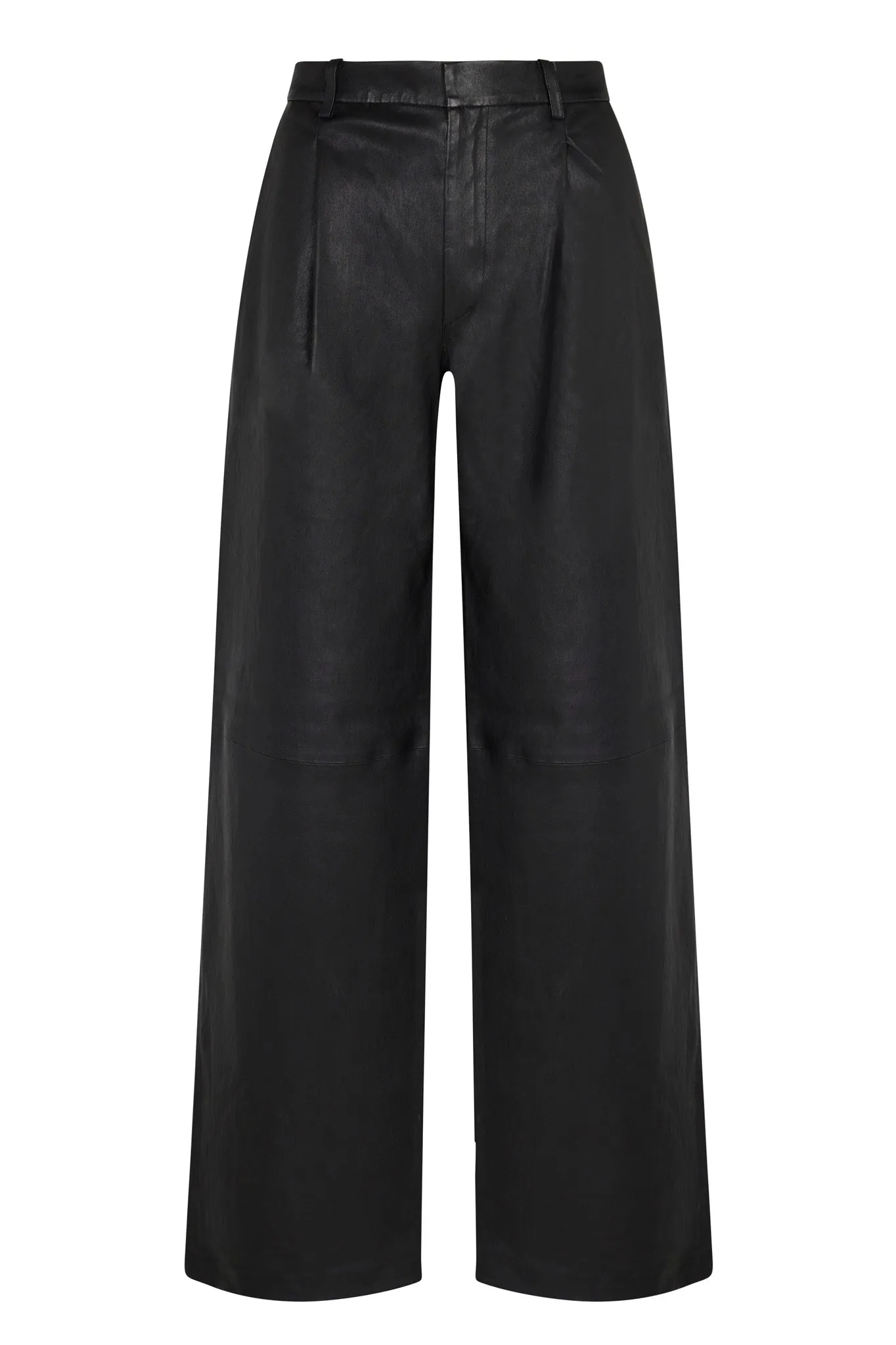 Black Leather Pleated Trousers sold by SPRWMN product image thumbnail 2