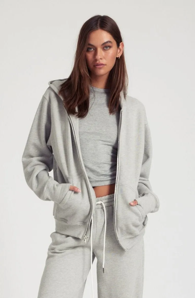 Heather Grey Zip Up Hoodie sold by SPRWMN