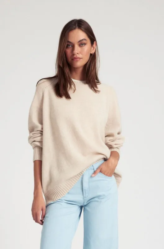 Oat Cashmere Loose Gauge Crewneck sold by SPRWMN