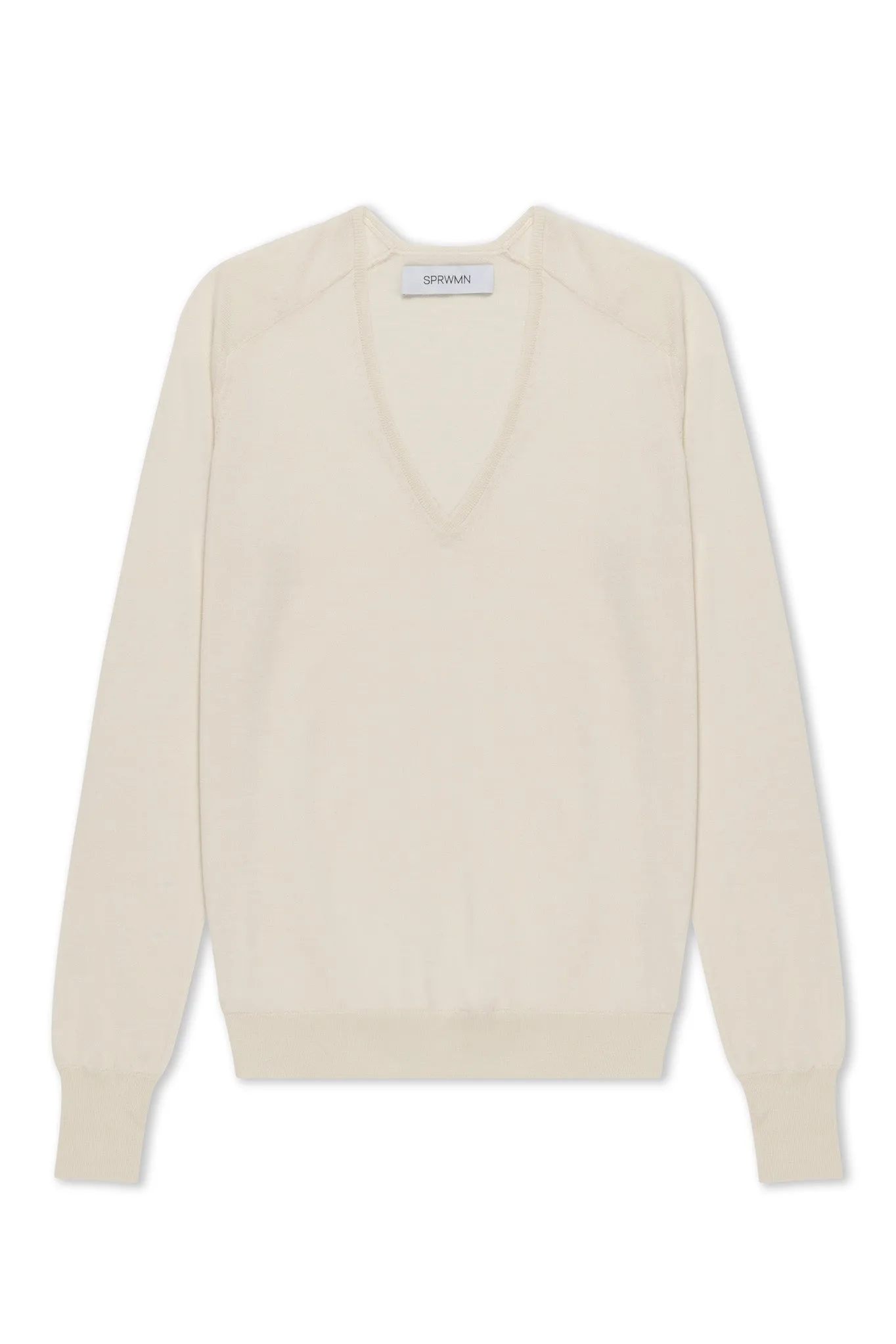Chalk Cashmere V-Neck Sweater sold by SPRWMN product image thumbnail 2