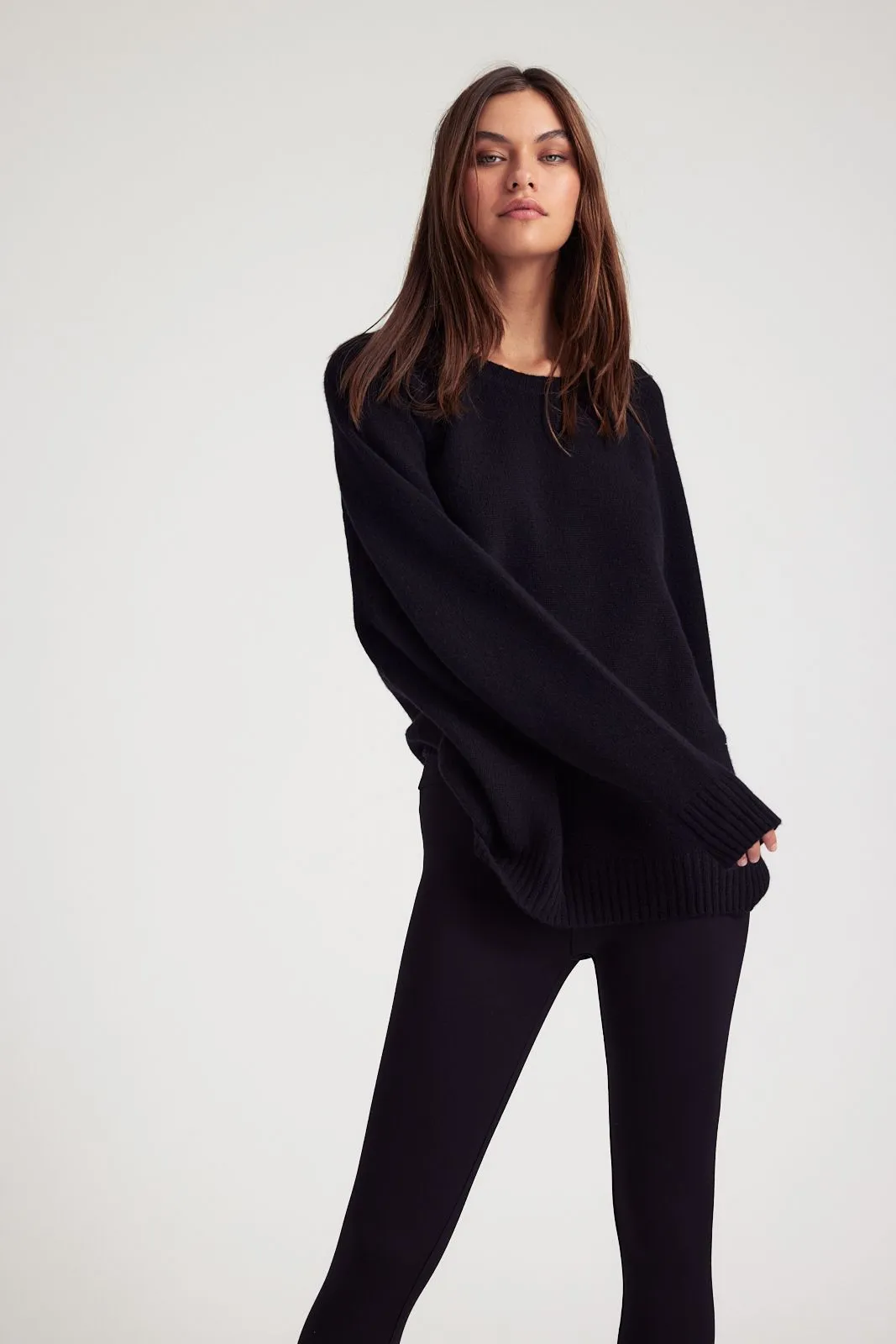 Black Cashmere Loose Gauge Crewneck sold by SPRWMN product image thumbnail 3