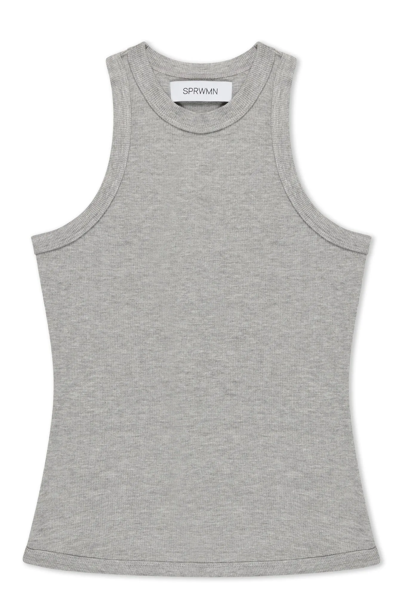 Heather Grey Rib Racer Tank sold by SPRWMN product image thumbnail 2