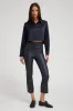 Navy Silk Cropped Button Down sold by SPRWMN