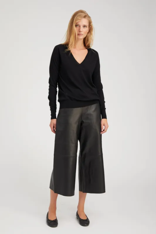 Black Leather Culotte sold by SPRWMN