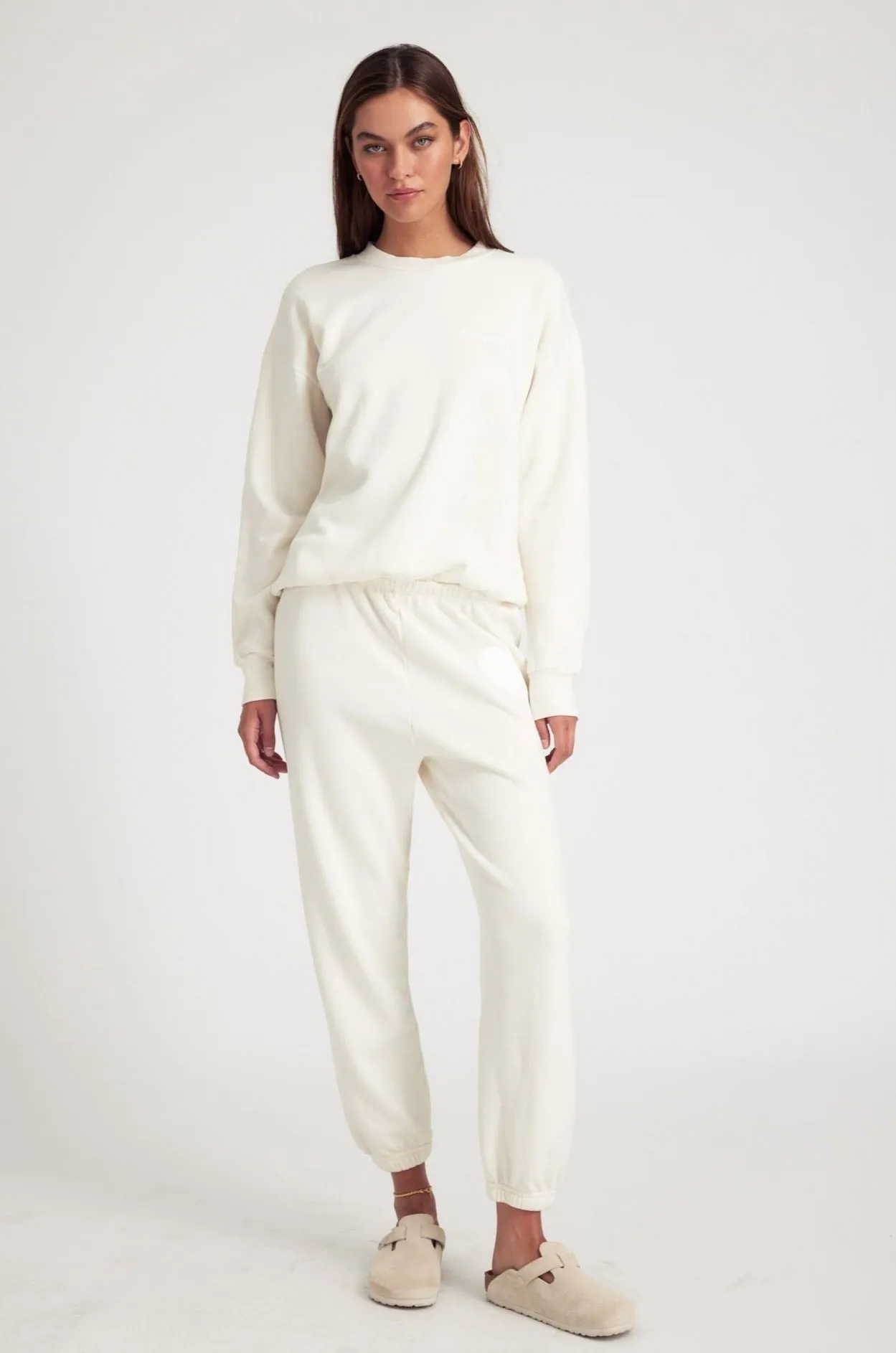 Creme with White Heart Sweatpants sold by SPRWMN product image thumbnail 5