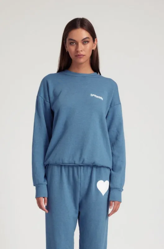 Chambray Blue Logo Sweatshirt sold by SPRWMN