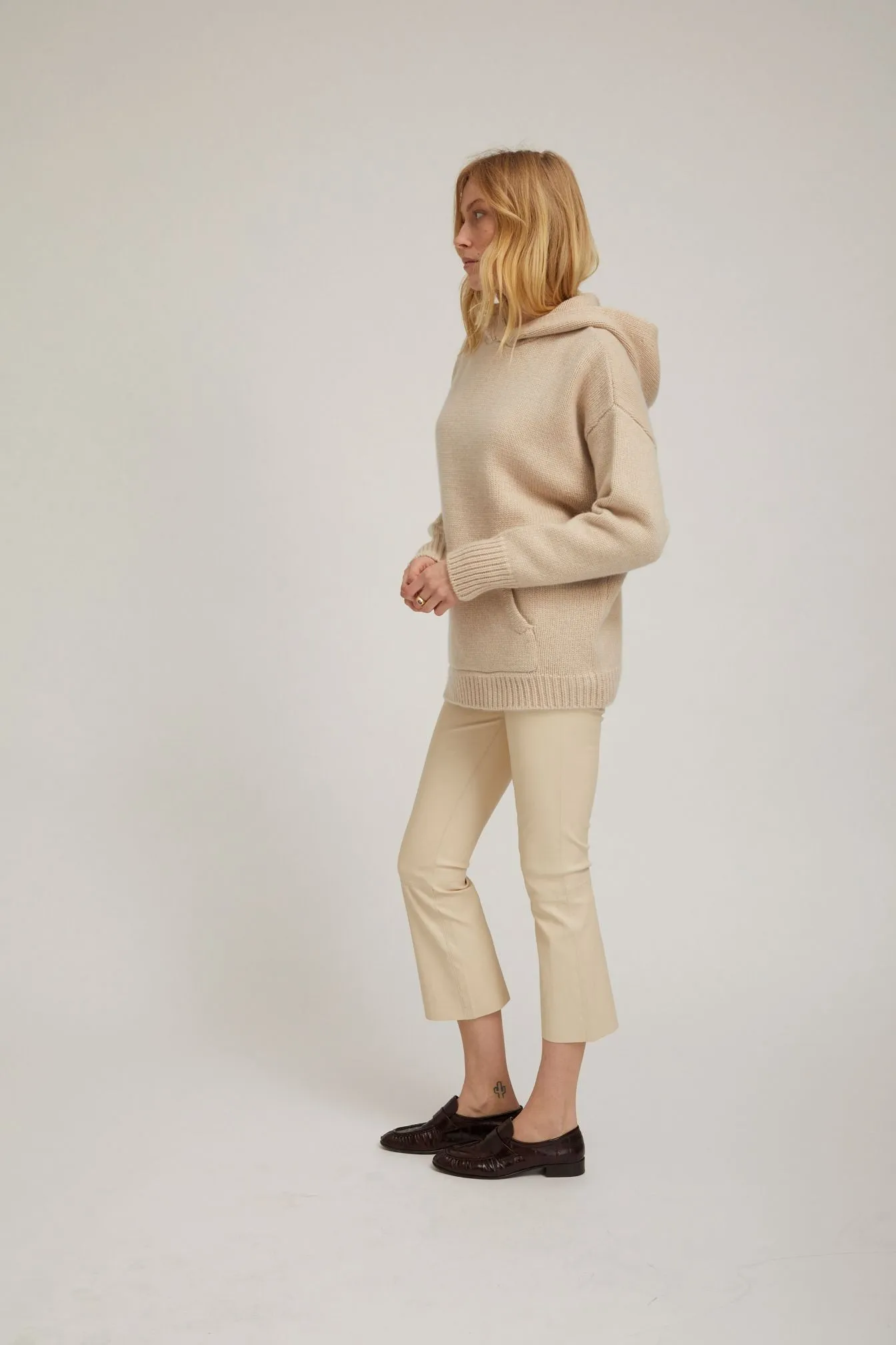 Alabaster Leather Crop Flare sold by SPRWMN product image thumbnail 4